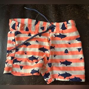 Zara Kids Swim Trunks - Coral and Navy Shark Print